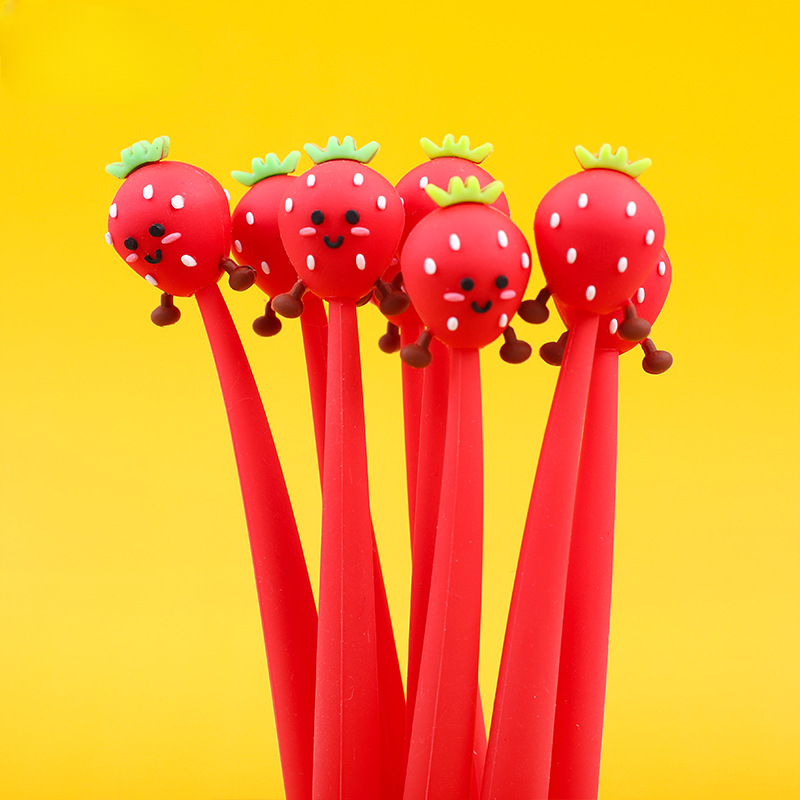 Pluma de gel de fruta de dibujos animados de silicona al por mayor